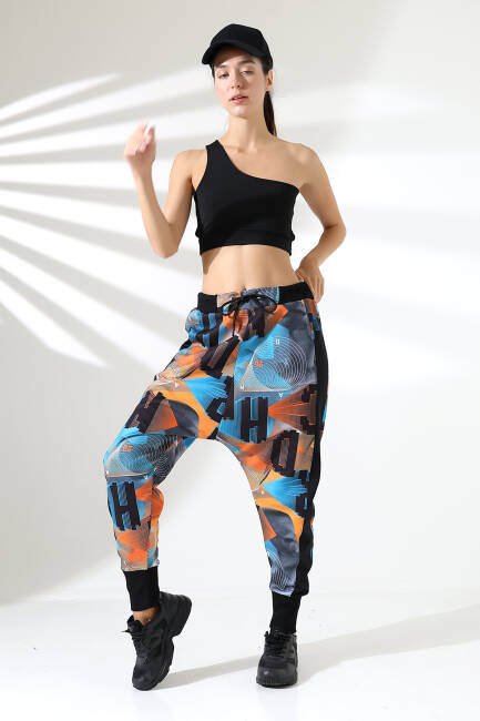 Unisex Karışık Desenli Hiphop Sokak Stili Eşofman Altı | TT 801 - 3