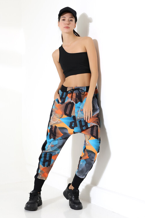 Unisex Karışık Desenli Hiphop Sokak Stili Eşofman Altı | TT 801 - 5