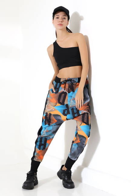 Unisex Karışık Desenli Hiphop Sokak Stili Eşofman Altı | TT 801 - 5