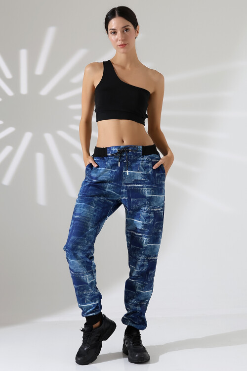 Unisex Karışık Desenli Slim Sokak Stili Eşofman Altı | CK 204 - 2