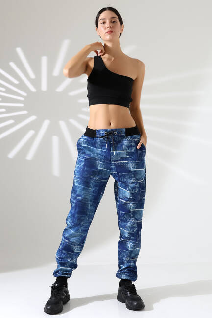 Unisex Karışık Desenli Slim Sokak Stili Eşofman Altı | CK 204 - 4