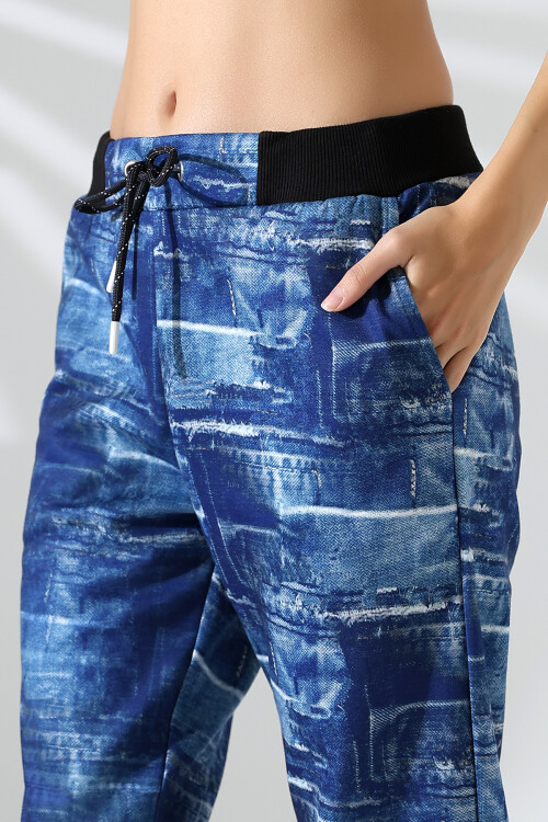 Unisex Karışık Desenli Slim Sokak Stili Eşofman Altı | CK 204 - 6